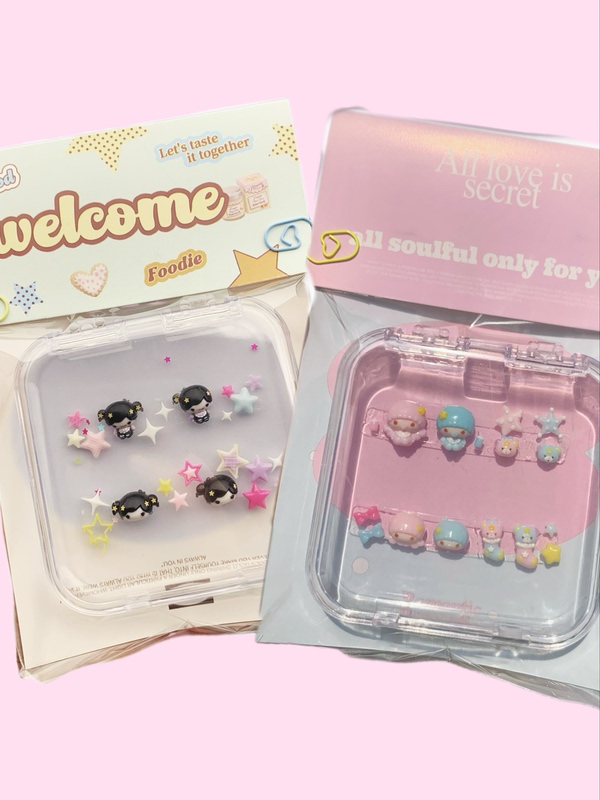 Gemini Cartoon Cute Elements Nail Art Decoration Materials Cute Girl Stickers 3D Wearable Nails