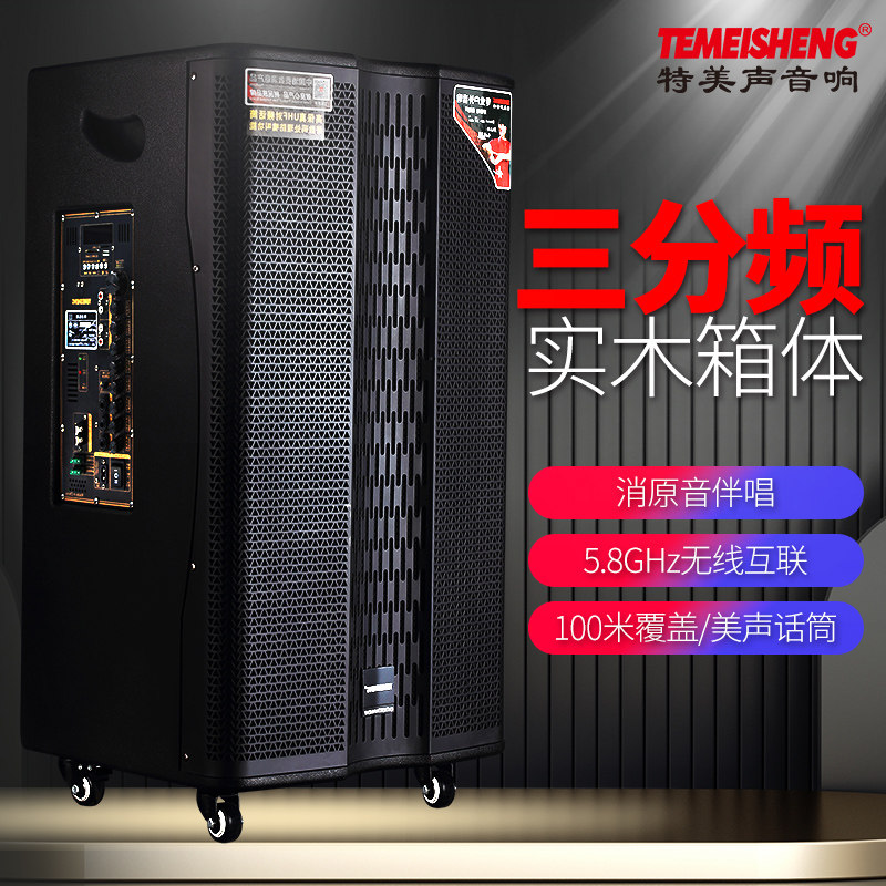Temevoice GD15 -27 Triple Frequency Division Outdoor Performance Singing Square Dance Bluetooth High Power Heavy Bass Speaker