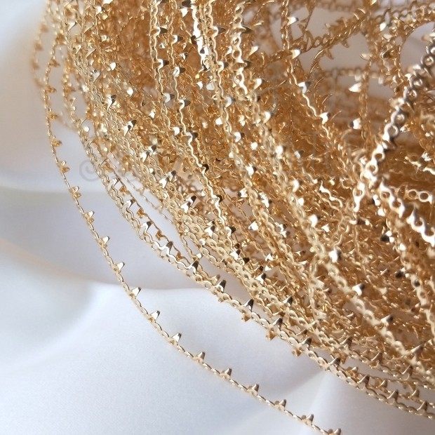 14K gold-packed color-preserving crystal gemstone wrapping strip handmade diy pendant jade pattern hollow wrapping wire material