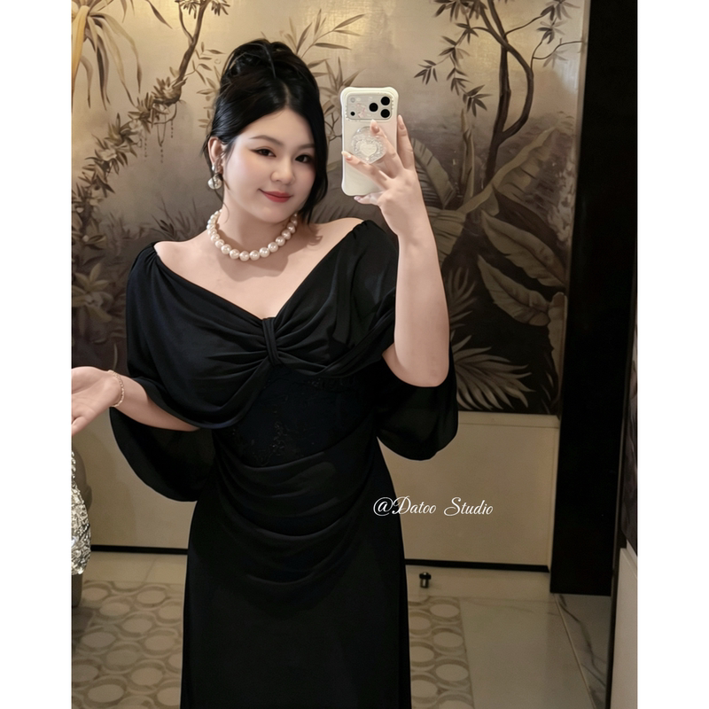 Datoo【God of Beauty Arrives】Slightly Plump, Plus-Size, Super Elegant and Slimming Light Dress, Birthday Dress for Women