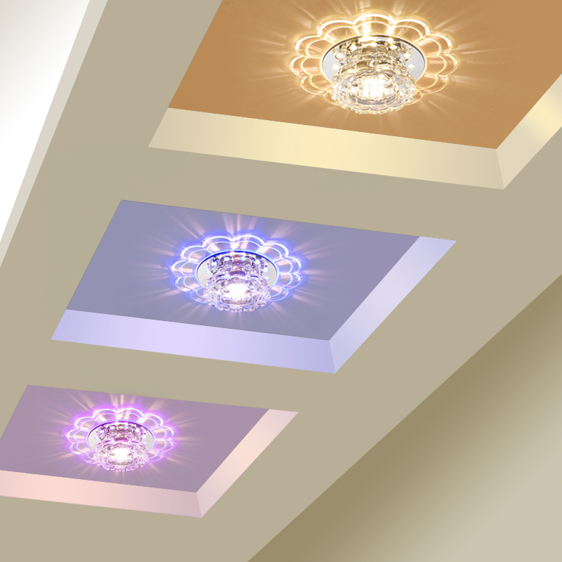 Walkway light Corridor light Modern simple living room channel led crystal ceiling spot light Hole light Embedded downlight