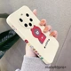 Huawei mate40pro+ двусторонний мультипликационный маленький красный медведь Ivory White