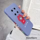 Huawei Mate40pro Двусторонний мультипликационный маленький красный медведь Lavender Grey