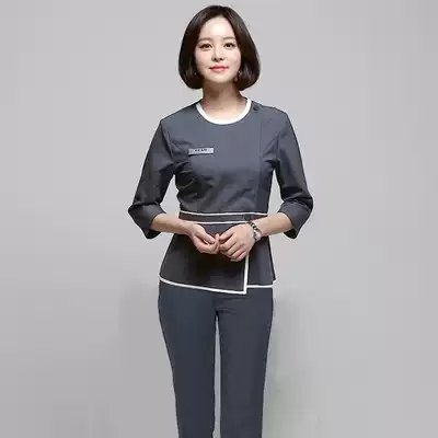 Like wind Korean beauty salon work clothes New temperament SPA health club set women's foot bath foot therapy technician uniform