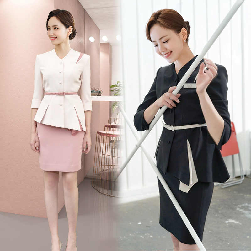 Korean style high-end professional suit Cosmetic plastic surgery hospital Hotel front desk shopping guide counter Slim sales skirt