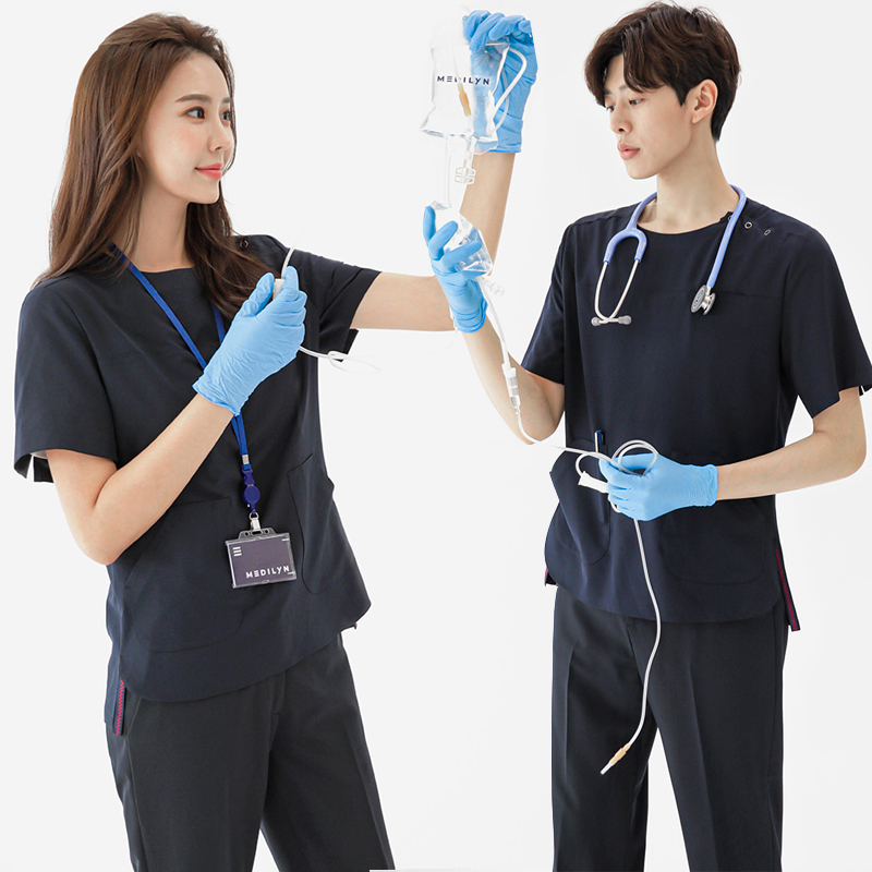 Korean version of the brush hand clothes male and female oral beauty doctor clothes short-sleeved nurse clothes operating room work clothes two-piece hand washing clothes