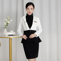 Career Cover Skirt Autumn Winter Fashion Temperament Goddess Van Sales House Hotel Medical Beauty Front Beauty Salon work clothes Overalls