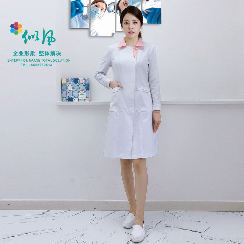 Han style new nurse's clothing long sleeve autumn and winter clothing with white coat and doctor's mother and child health care drugstore beautician
