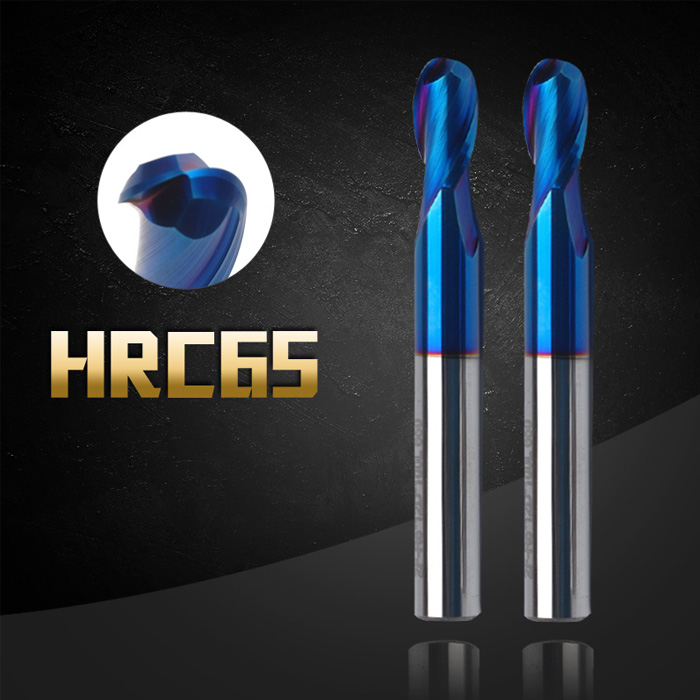 65 degrees 2-edge high hard tungsten steel alloy ball head milling cutter straight shank upright milling ball knife R1 2 3 4 5CNC numerical control cutter