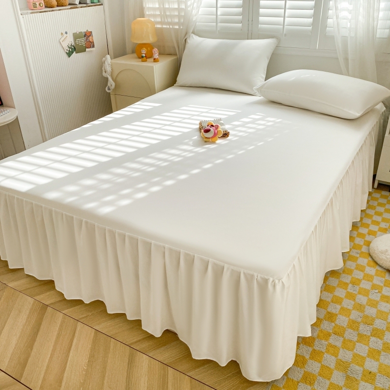 Dust-Proof Bed Skirt Type Bed Cover to Hide the Ugly Side of the Bed, Single Piece, 1.38m Simmons Anti-Slip, Simple Ruffled Edge