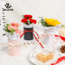 Mini round trumpet hugging bucket flower decoration flower bucket flower flower arrangement box empty box floral packaging small gift box