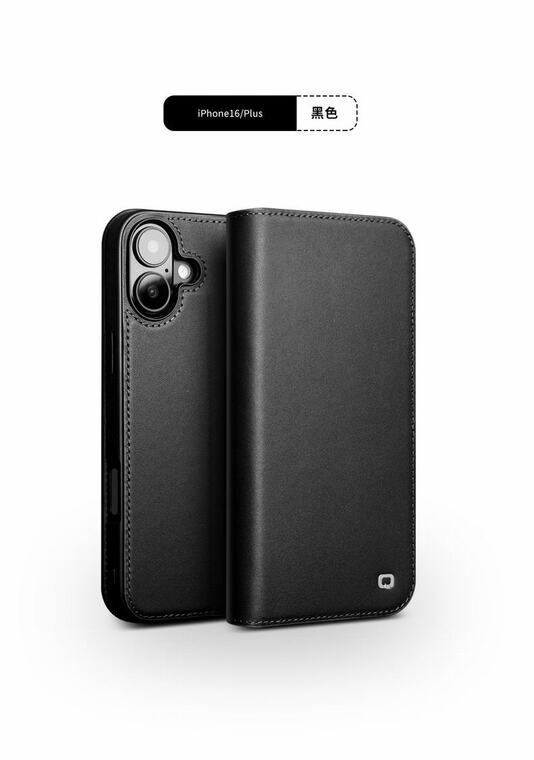 Qialino Genuine Leather Wallets Folio Flip Business High End Premium 16, 16 Plus, 16 Pro, 16 Pro Max iPhone Case