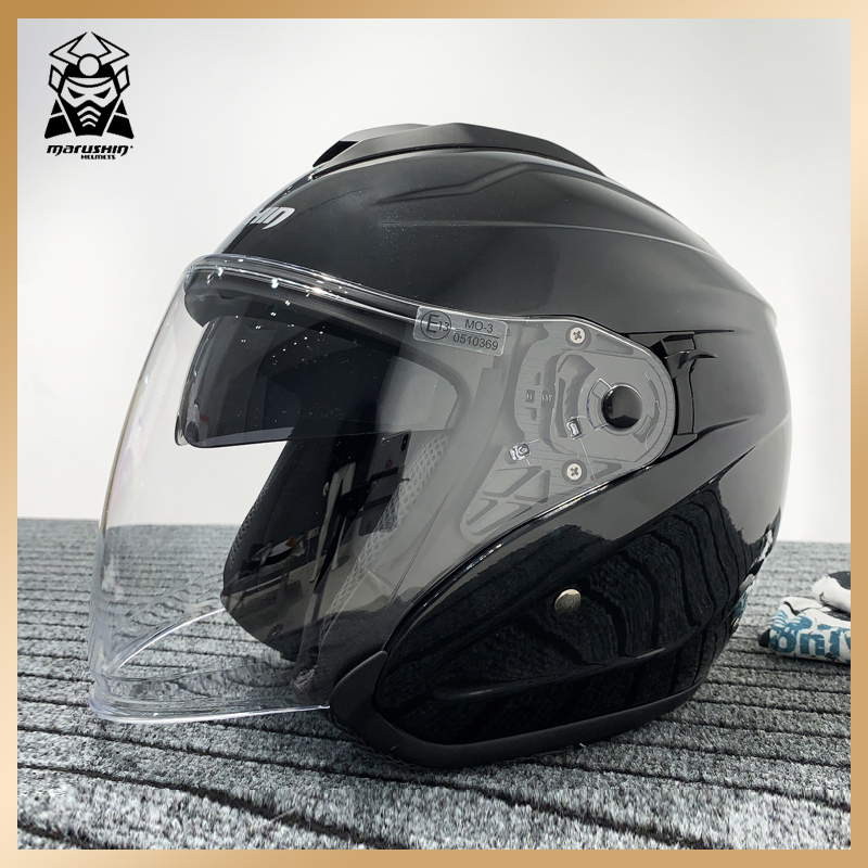 Marushin Motorcycle Helmet Four Seasons Men's Half Helmet Double Lens Bluetooth Three Quarter Carbon Fiber Hard Hat Plus Size