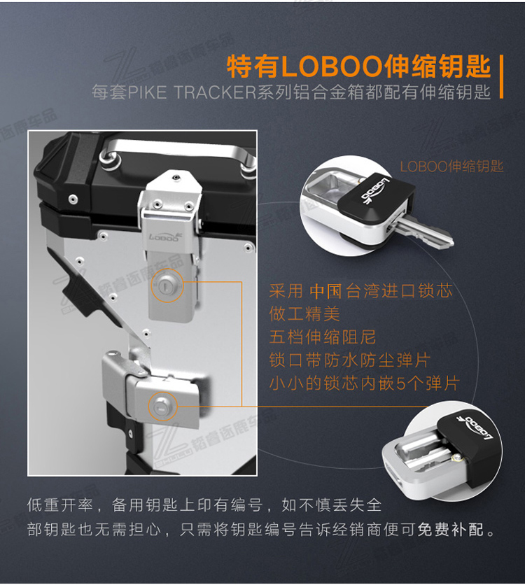 LOBOO củ cải xe máy bên hộp hợp kim nhôm xe máy thân cây hộp thân cây không thấm nước ẩn ống xả BMW thùng đựng đồ cho xe máy