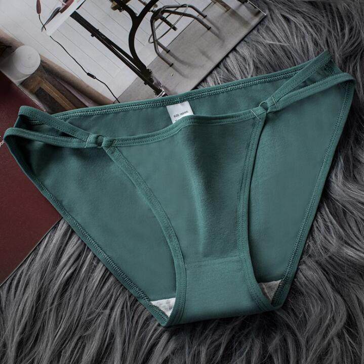 Sexy Low Waist Side Hollow Cotton Underwear Women's Briefs Cotton Shorts