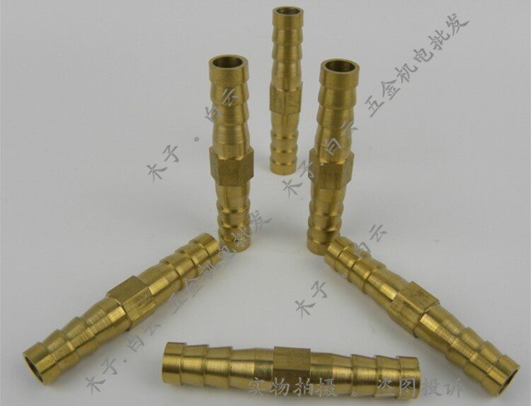 Straight through two-pass three-way 8mm-2-ton acetylene oxygen tube connector full copper fuel gas pipe tee joint