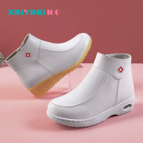 Униформа медсестры, туфли, зимняя обувь, утепленный кушон, демисезонные высокие короткие сапоги, мягкая подошва