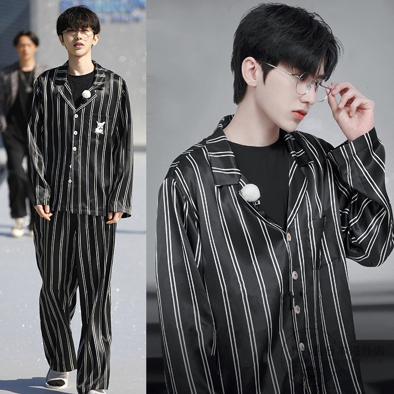 Japan GP autumn winter new ice silk suit Zhang Yixing Tongan male and lesbian couple's home clothes