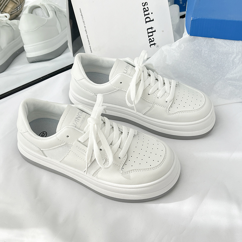 Universal Summer Thin White Shoes Women Ins Tide 2022 New 100 Hitch Mesh Surface Breathable Thick Underfloor Shoes Casual Shoes