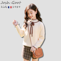 2021 New sweater girls spring and autumn children children children Winter thickened foreign-style mink sweater