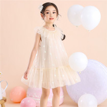 Summer girls dress childrens foreign atmosphere explosion summer dress Korean version of net red children Girl puffy princess dress