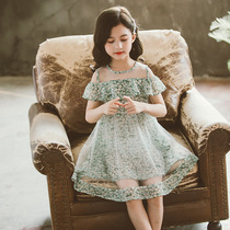 Girl dress summer model Foreign thin girl skirt floral dress summer childrens big child summer princess dress