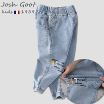 2021 new childrens pants Tide brand spring and autumn baby jeans girls boys casual autumn trousers