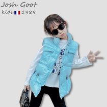 Childrens down vest Tide brand girl boy boy in autumn and winter wear disposable white duck down vest waistcoat