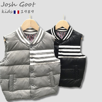 Childrens down vest thickened girls boys children children autumn and winter wearing white duck down vest waistcoat