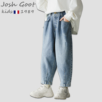 Tide brand Josh Goot united children pants girls big boy spring and autumn long pants wide leg pants jeans autumn wear