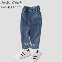 2021 new girl pants tide brand childrens baby outside wearing long pants spring and autumn casual foreign autumn jeans