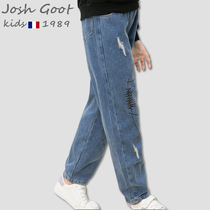 Tide brand Josh Goot joint girl pants children Spring and Autumn straight loose jeans autumn trousers tide