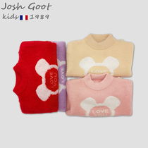 2021 New sweater girls Spring and Autumn Children Baby Baby Baby Baby winter foreign-style mink sweater