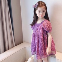 Girls dress summer children Children Baby baby Net red flower princess dress Korean version of foreign atmosphere explosion summer dress