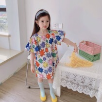 Summer childrens dress girls Net red pop little girl summer dress Korean version of foreign child baby princess skirt