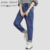 2021 New Girls Pants Tide Brand Casual Spring and Autumn Jeans Kids Korean Edition Versatile Loose Pants Autumn Wear