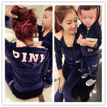 High-end autumn and winter parent-child dress foreign Winter different mothers cardigan sweater mother and child suit autumn jacket