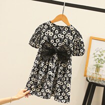 Summer girls dress childrens net red hot summer dress children Korean version of bow flower princess skirt