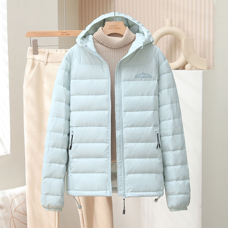 2025 Autumn/Winter Hot-Selling Ribbed down Jacket for Women, Fashionable Casual Hooded Lightweight Duck down Jacket, Warm Coat for Layering