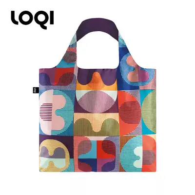 Germany LOQI exotic style series Foldable environmental protection bag Portable fashion shopping bag Travel storage shoulder bag