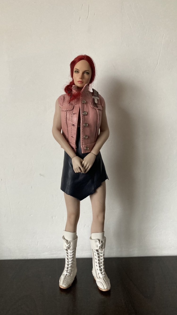 1:6 Quick Fight Whirlwind Chunli Boots Customized Soldier Leather Goods Small Cloth Flesh Boots