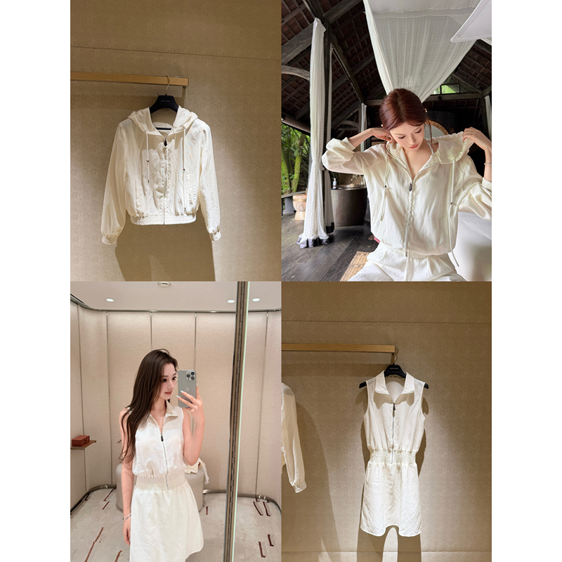 Chicyou "Lp Old Money Linen Set" Clean Fit Simple Hooded Casual Jacket + Waist-Cinching Dress Chicyou "Lp Old Money Linen Set" Clean Fit Simple Hooded Casual Jacket + Waist-Cinching Dress