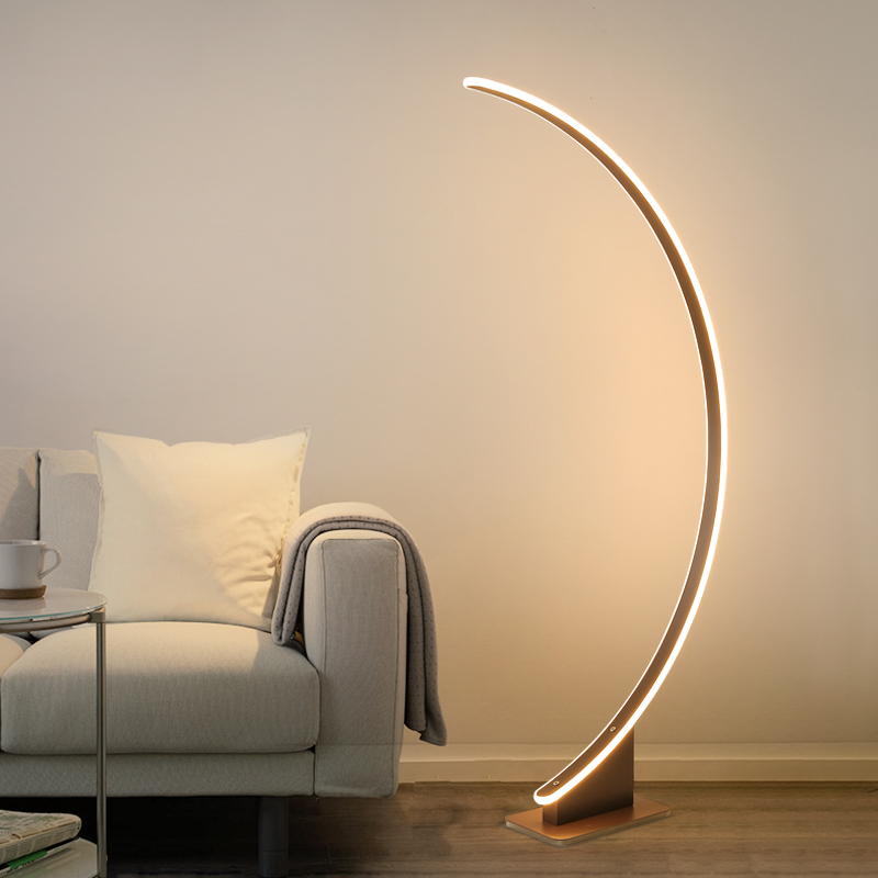 High-End Vertical Floor Lamp Led Living Room Sofa Corner Lamp Simple Modern Creative Curved Bedroom Study Lamp