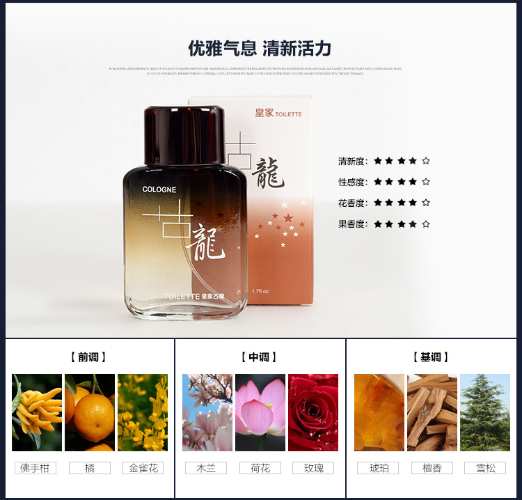 [Phiên bản nâng cấp] Hoàng gia cologne nam giới và phụ nữ bốn hương thơm lâu dài hương thơm tự nhiên sinh viên nước hoa