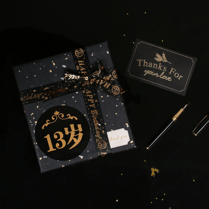 1 to 20 Birthday Gift Box Set Birthday Card Golden Age Sticker Age Number Sticker