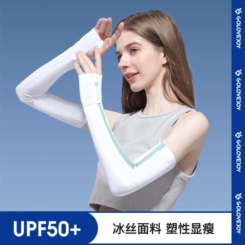 Ice Cuff Sunscreen Woman Summer Thin bike Anti-UV cuff Sport Semi-finger Glove Outdoor Drive Ice Silk Handcuff