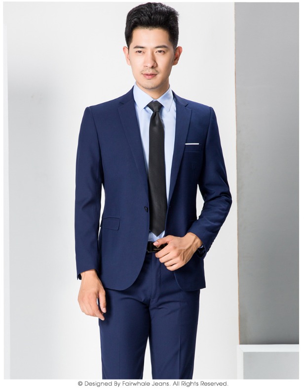 Bộ đồ vest nam công sở chuyên nghiệp phù hợp với chuyên nghiệp Hàn Quốc Slim chú rể váy cưới mùa thu quần short nam