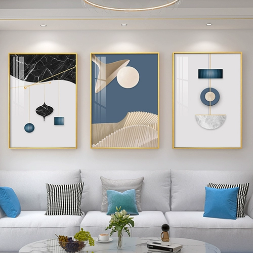 Современный простая абстрактная гостиная декоративная картина диван фоновый стена висящий рисование легкая роскошная атмосферная ресторан Nordic тройные фрески