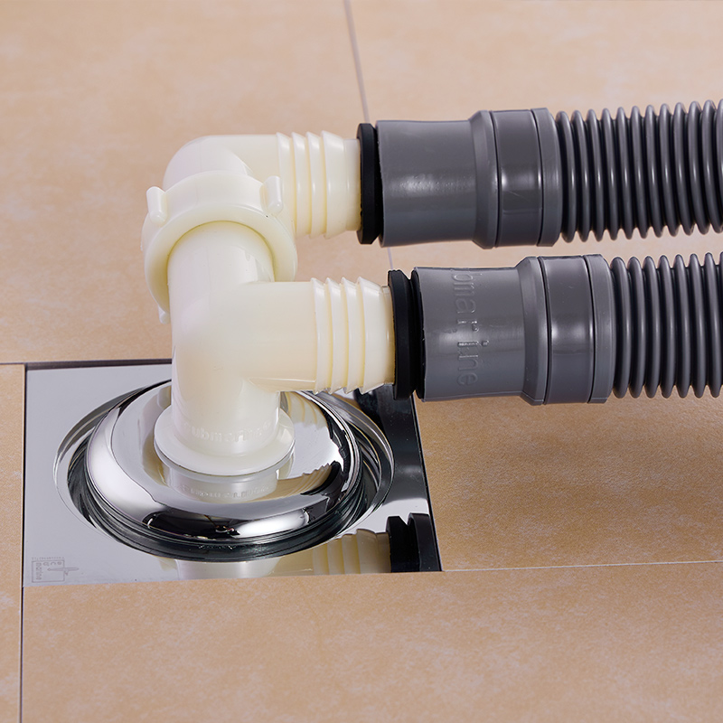 Submarine washing machine floor drain drainage special joint Three-way sewer pipe deodorant cover anti-overflow seal ring