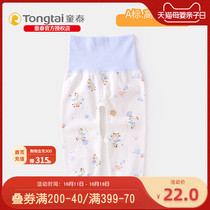 Tongtai newborn pants spring and autumn men and women baby high waist belly pants childrens trousers baby open pants Cotton